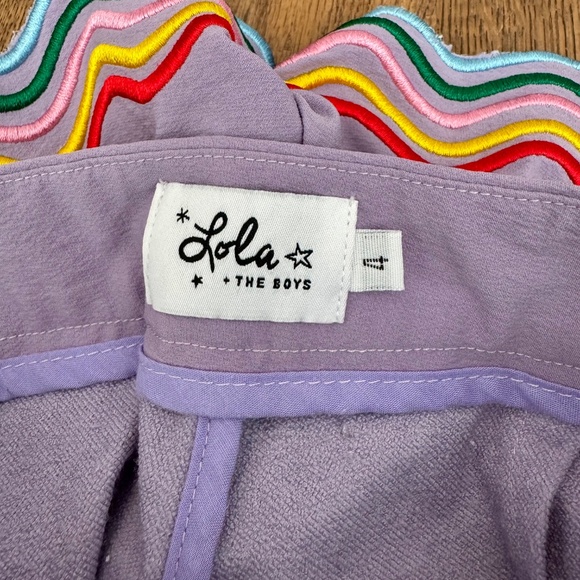 Lola And The Boys Purple Rainbow Wave Shorts Girls Size 4 - Picture 3 of 4